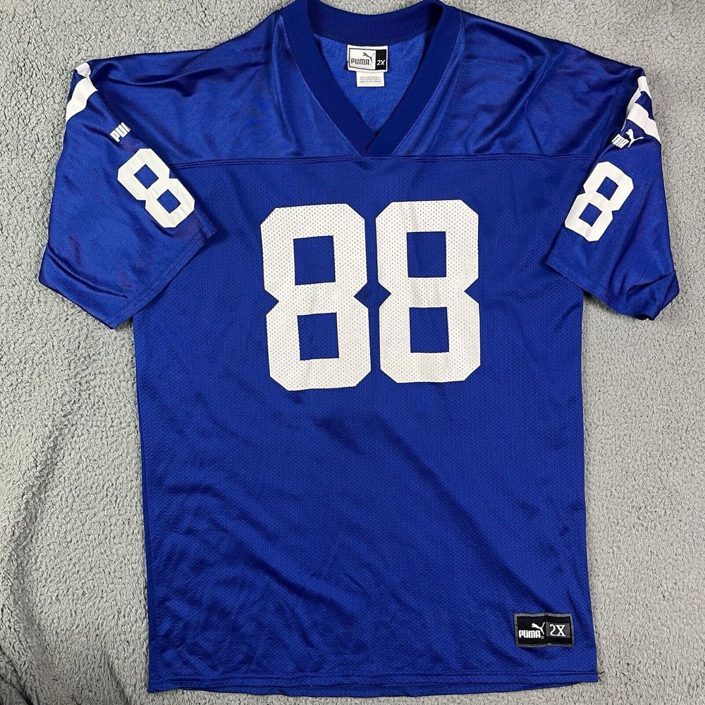 Indianapolis Colts Marvin‎ Harrison NFL Football Jersey Puma Blue Vintage Sz 2XL